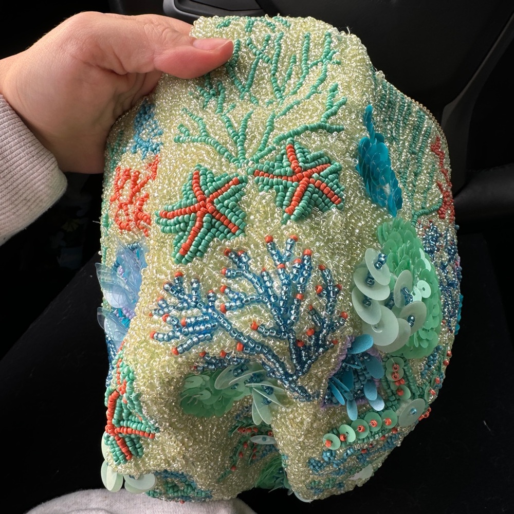 NWT fully beaded coral reef handbag - Picture 2 of 4